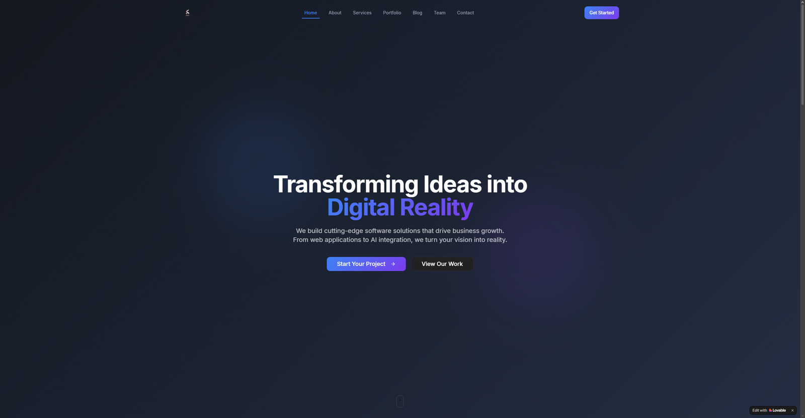 Business website and CMS homepage